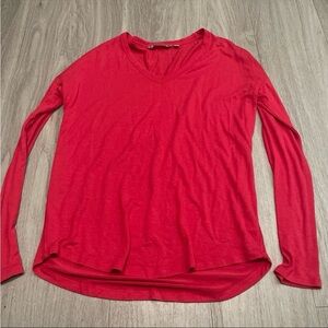 Athleta Red Long Sleeve Tee